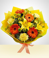 Flores :  - Bouquet Primaveral: Gerberas y Claveles