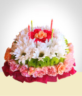 Cumpleaños - Torta de Cumpleaños Floral
